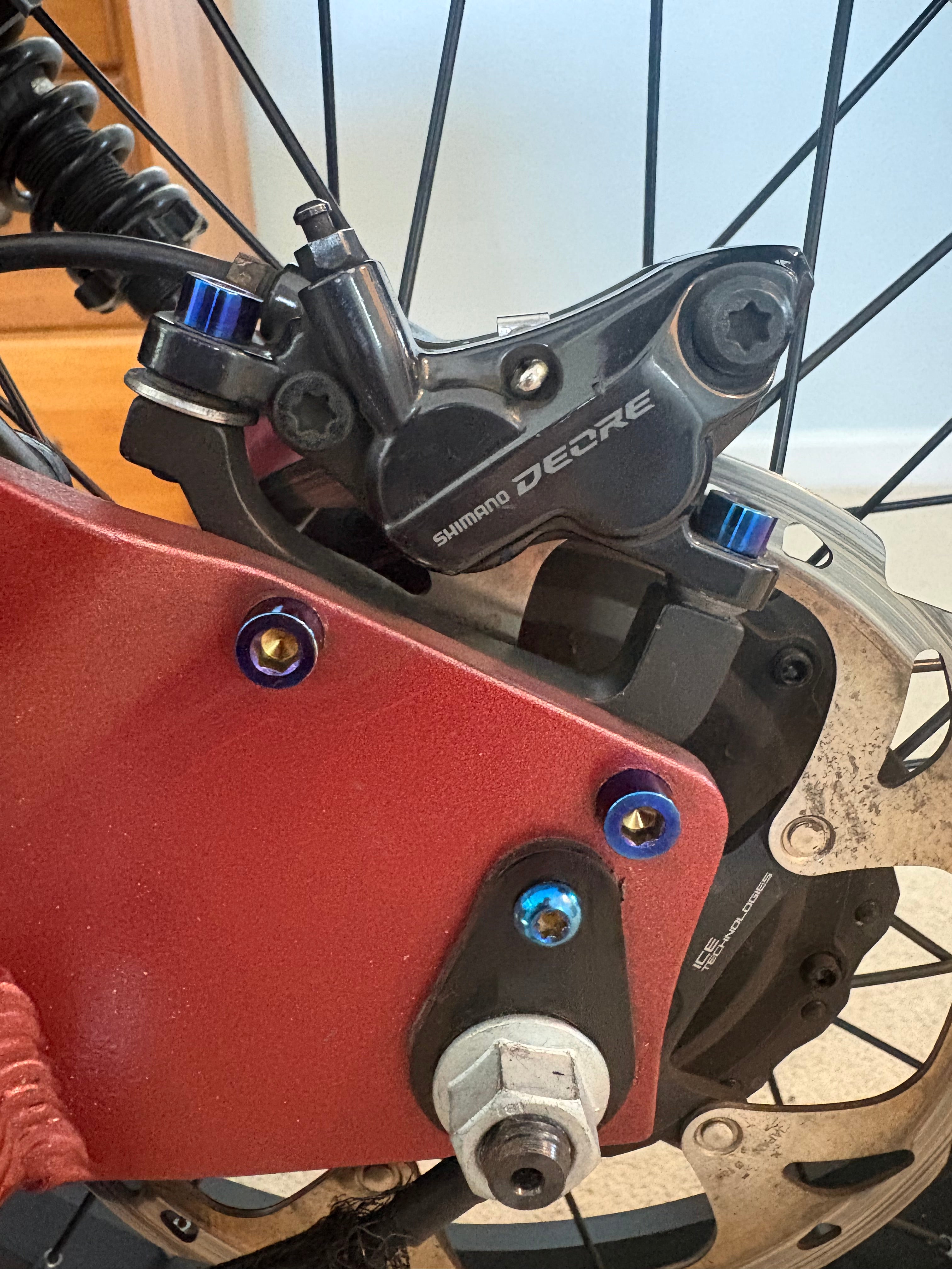 Titanium brake caliper bolts